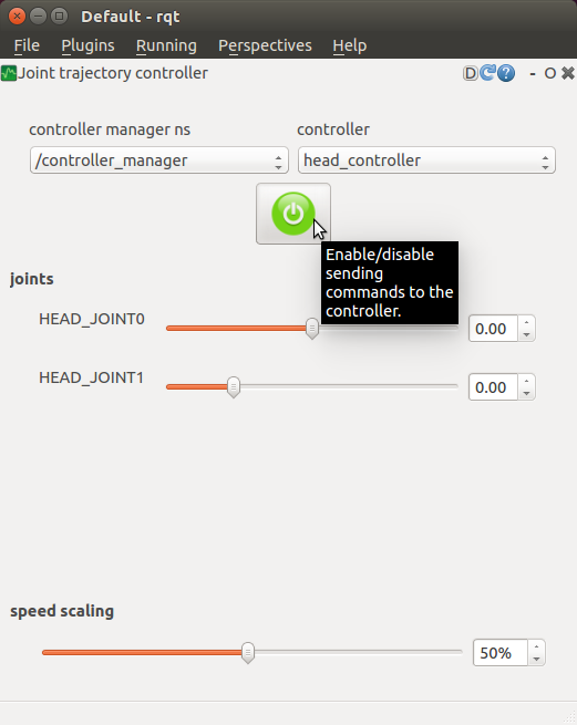 rqt - Joint trajectory controller / head_controller